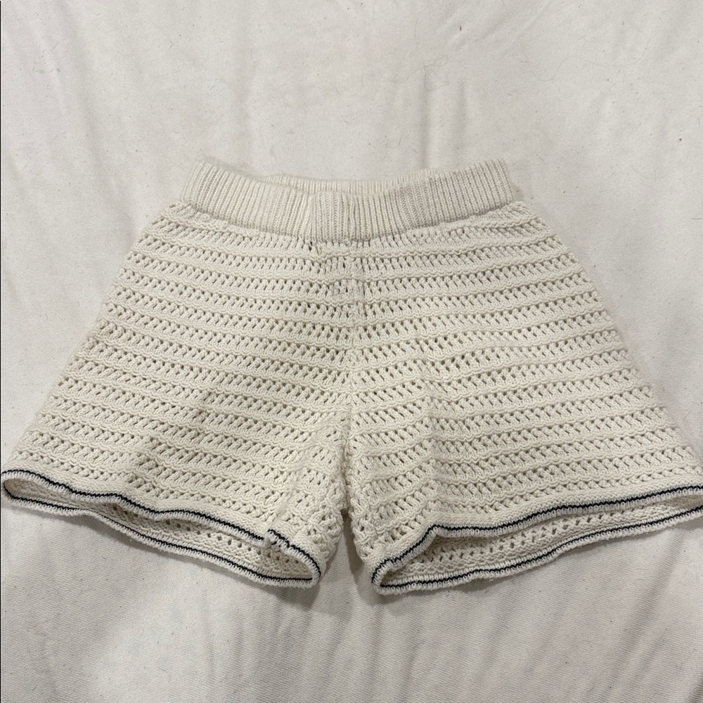 Wild Fable Cream Knit High Waist Shorts